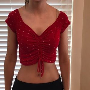 Polka dot crop top